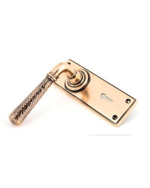 Polished Bronze Hammered Newbury Lever Lock Set