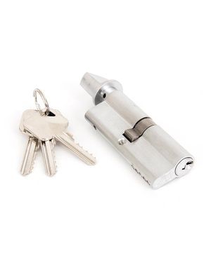 Satin Chrome 40/40 5pin Euro Cylinder/Thumbturn KA