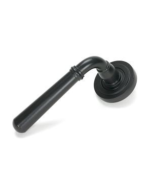 Matt Black Newbury Lever on Rose Set (Art Deco)
