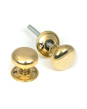 Aged Brass Mushroom Mortice/Rim Knob Set