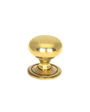 Aged Brass Mushroom Cabinet Knob 38mm