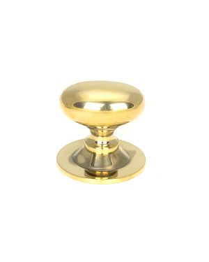 Aged Brass Oval Cabinet Knob 33mm