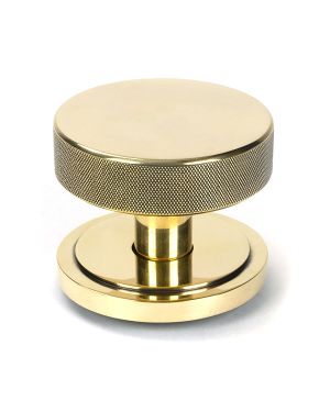 Aged Brass Brompton Centre Door Knob (Art Deco)