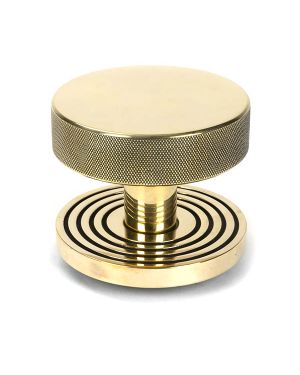 Aged Brass Brompton Centre Door Knob (Beehive)