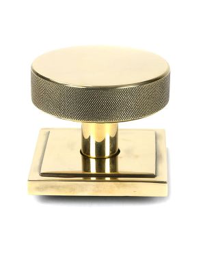 Aged Brass Brompton Centre Door Knob (Square)