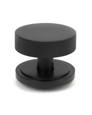 Matt Black Brompton Centre Door Knob (Art Deco)