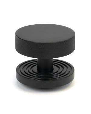 Matt Black Brompton Centre Door Knob (Beehive)