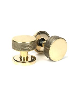 Aged Brass Brompton Mortice/Rim Knob Set (Art Deco)