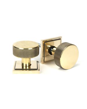 Aged Brass Brompton Mortice/Rim Knob Set (Square)