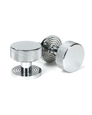 Polished Chrome Brompton Mortice/Rim Knob Set (Beehive)