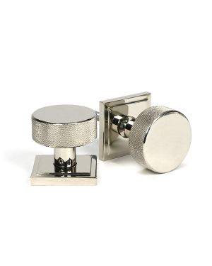 Polished Nickel Brompton Mortice/Rim Knob Set (Square)