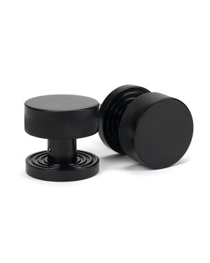 Black Brompton Mortice/Rim Knob Set (Beehive)