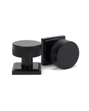 Black Brompton Mortice/Rim Knob Set (Square)