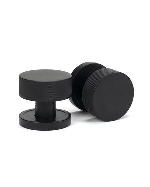Matt Black Brompton Mortice/Rim Knob Set (Plain)