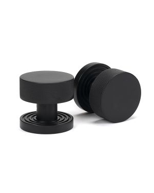Matt Black Brompton Mortice/Rim Knob Set (Beehive)