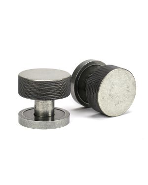 Pewter Brompton Mortice/Rim Knob Set (Plain)