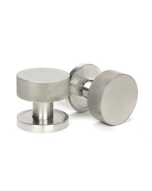 Satin Marine SS (316) Brompton Mortice/Rim Knob Set (Plain)