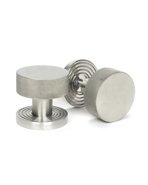 Satin Marine SS (316) Brompton Mortice/Rim Knob Set (Beehive)