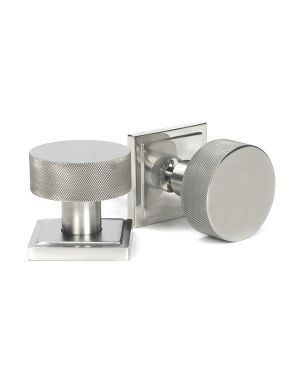 Satin Marine SS (316) Brompton Mortice/Rim Knob Set (Square)
