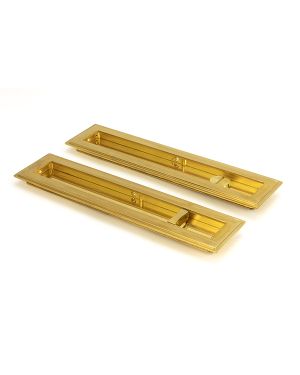 Polished Brass 250mm Art Deco Rectangular Pull - Privacy Set