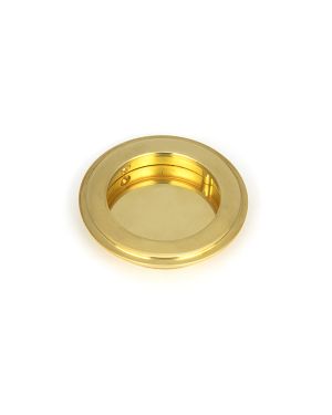 Polished Brass 75mm Art Deco Round Pull