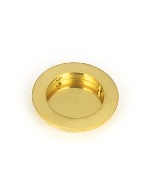 Polished Brass 75mm Plain Round Pull