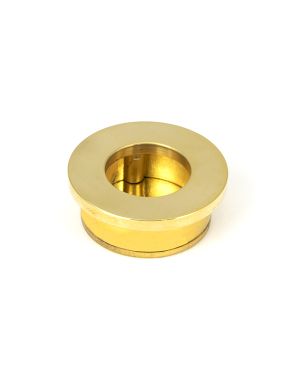 Polished Brass 34mm Round Finger Edge Pull