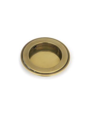 Aged Brass 75mm Art Deco Round Pull