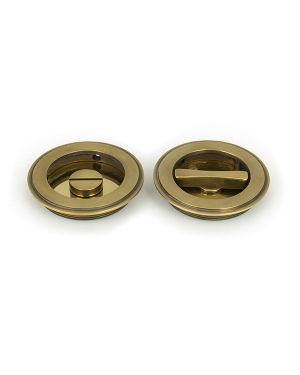 Aged Brass 75mm Plain Round Pull - Privacy Set