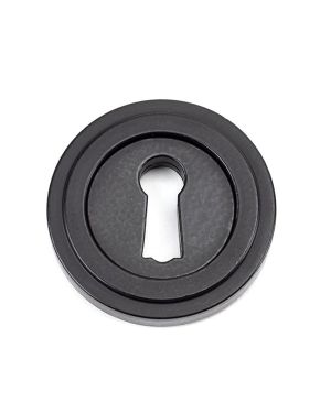 Matt Black Round Escutcheon (Art Deco)