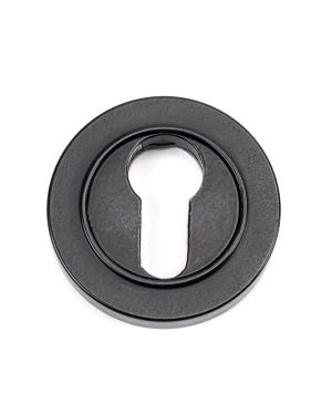 Matt Black Round Euro Escutcheon (Plain)