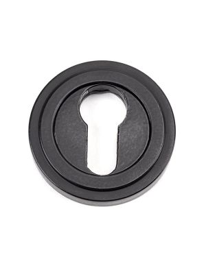Matt Black Round Euro Escutcheon (Art Deco)