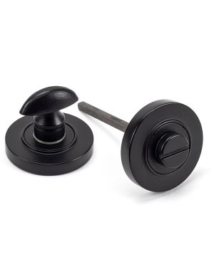 Matt Black Round Thumbturn Set (Plain)
