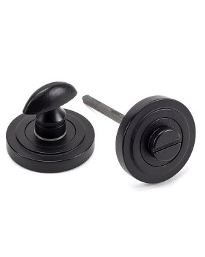 Matt Black Round Thumbturn Set (Art Deco)