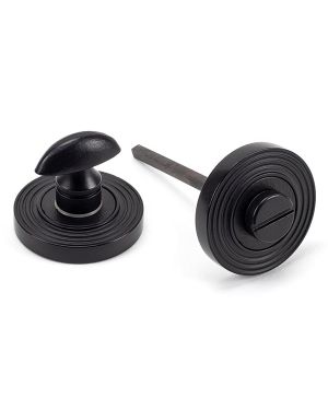 Matt Black Round Thumbturn Set (Beehive)