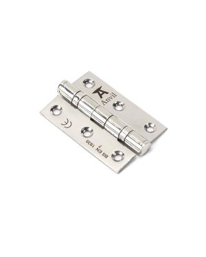 Polished SS 3" Ball Bearing Butt Hinge (pair)