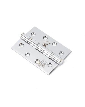 Polished Chrome 4" Ball Bearing Butt Hinge (pair) ss