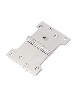 Polished SS 4" x 4" x 6"  Parliament Hinge (pair)