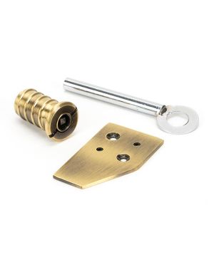 Aged Brass Key-Flush Sash Stop