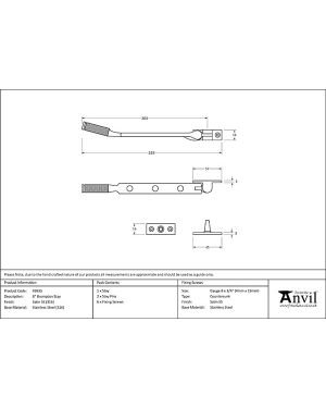 Satin Marine SS (316) 8" Brompton Stay