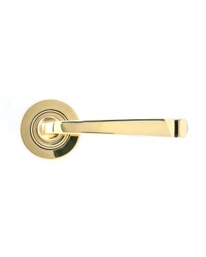 Aged Brass Avon Round Lever on Rose Set (Plain) - Unsprung