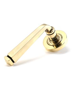 Aged Brass Avon Round Lever on Rose Set (Plain) - Unsprung