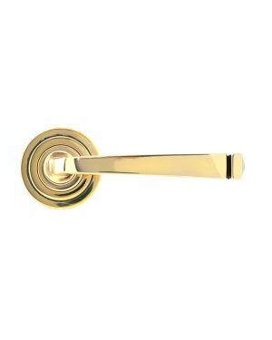 Aged Brass Avon Round Lever on Rose Set (Art Deco) - Unsprung