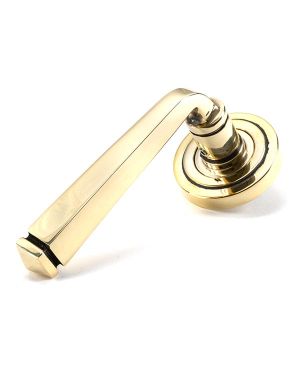 Aged Brass Avon Round Lever on Rose Set (Art Deco) - Unsprung