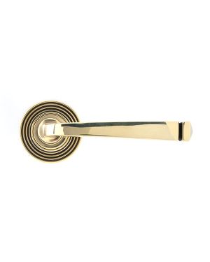 Aged Brass Avon Round Lever on Rose Set (Beehive) - Unsprung