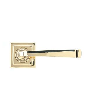 Aged Brass Avon Round Lever on Rose Set (Square) - Unsprung