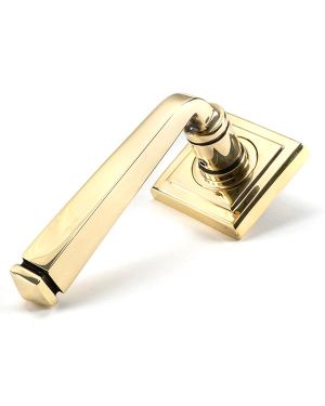 Aged Brass Avon Round Lever on Rose Set (Square) - Unsprung