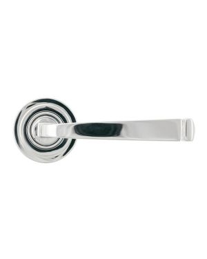 Polished Chrome Avon Round Lever on Rose Set (Art Deco) - Unsprung