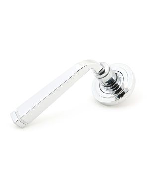 Polished Chrome Avon Round Lever on Rose Set (Art Deco) - Unsprung