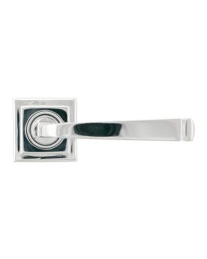 Polished Chrome Avon Round Lever on Rose Set (Square) - Unsprung